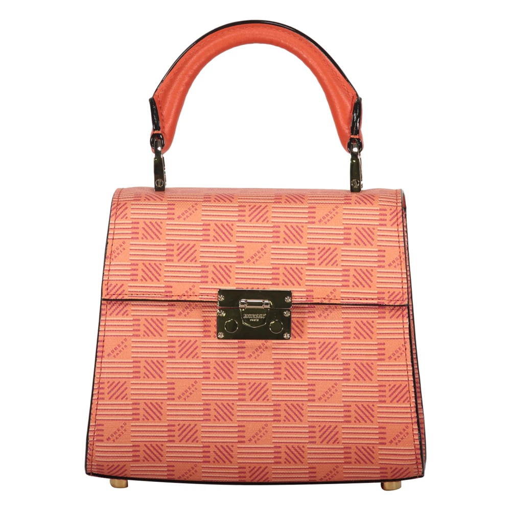 Moreau Paris Korrelig leren schoudertas met logo Orange Dames