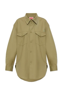 Ullskjorta med broderad logotyp