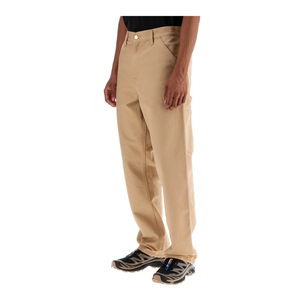 Carhartt WIP Canvas werkbroek met zakken Beige Heren