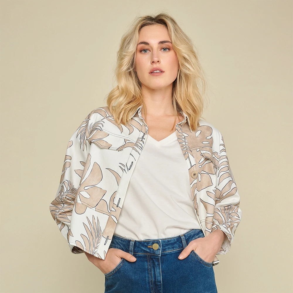 Marie Méro Bloemenprint Katoen Stretch Jas Multicolor Dames
