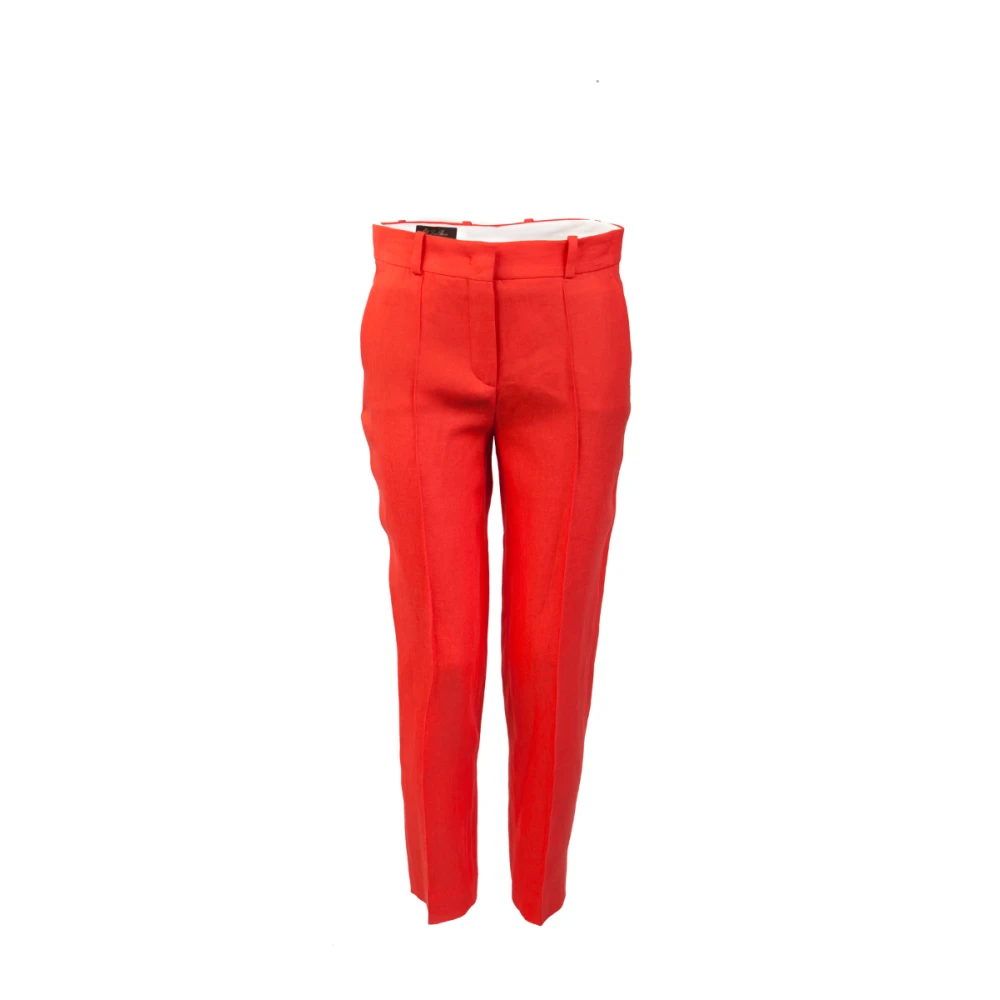 Loro Piana Rode Linnen Broek Red Dames