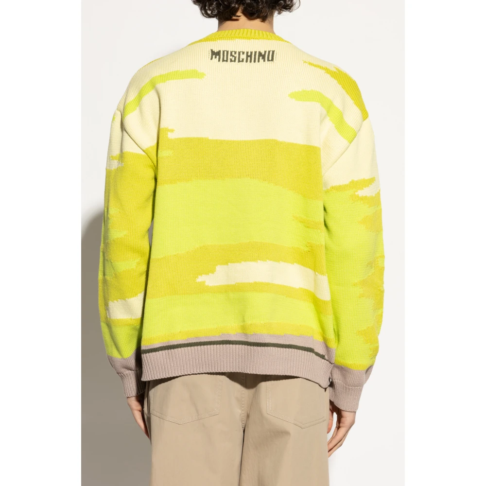 Moschino Gebreide trui met patroon Multicolor Heren