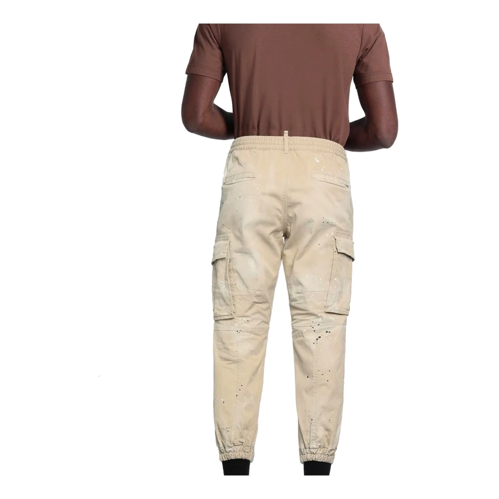 Dsquared2 Cargo Broek met Elastische Taille Beige Heren