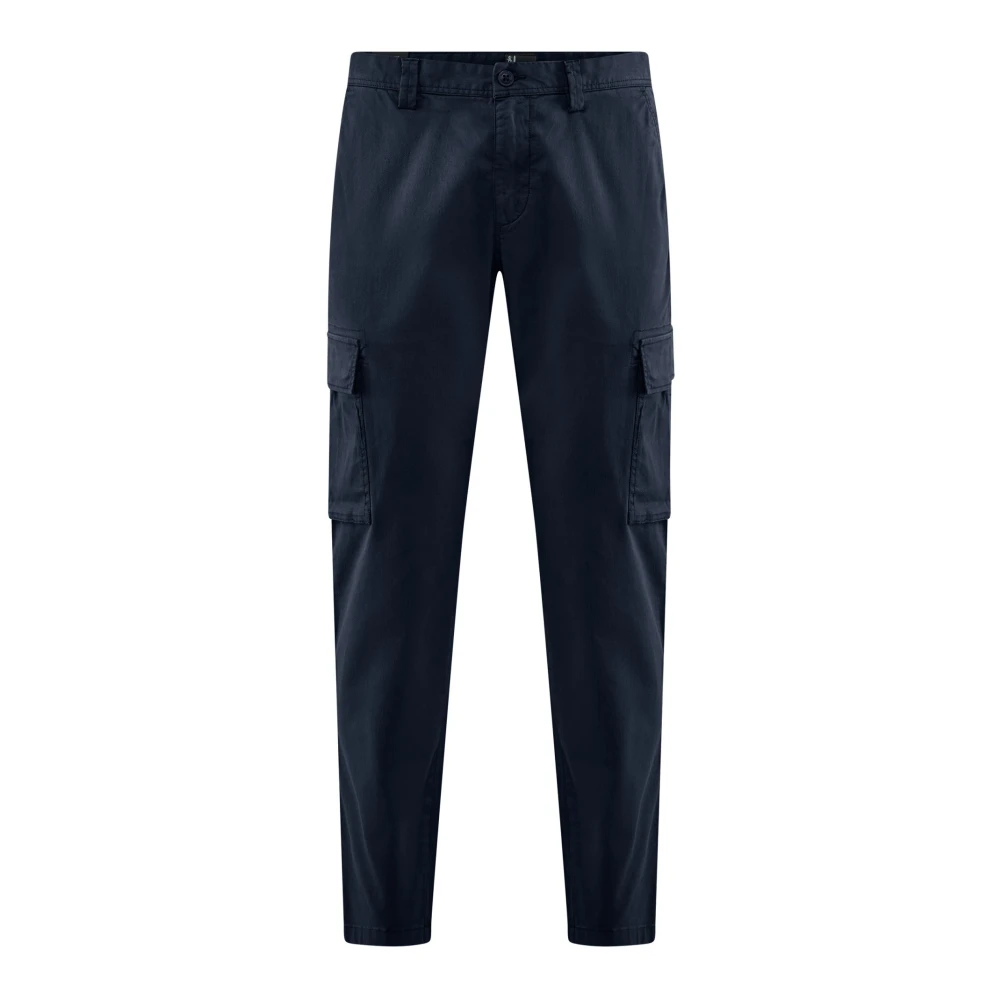 Bomboogie Uomo Blu - Pantalone Con Tasche Cargo In Gabardina - Trousers - W36