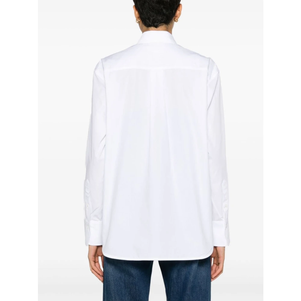 Victoria Beckham Witte Poplin Logo Overhemd White Dames