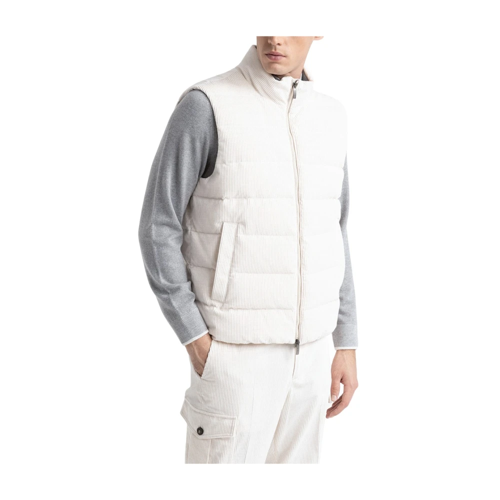 PESERICO Gewatteerd ribfluwelen gilet Beige Heren