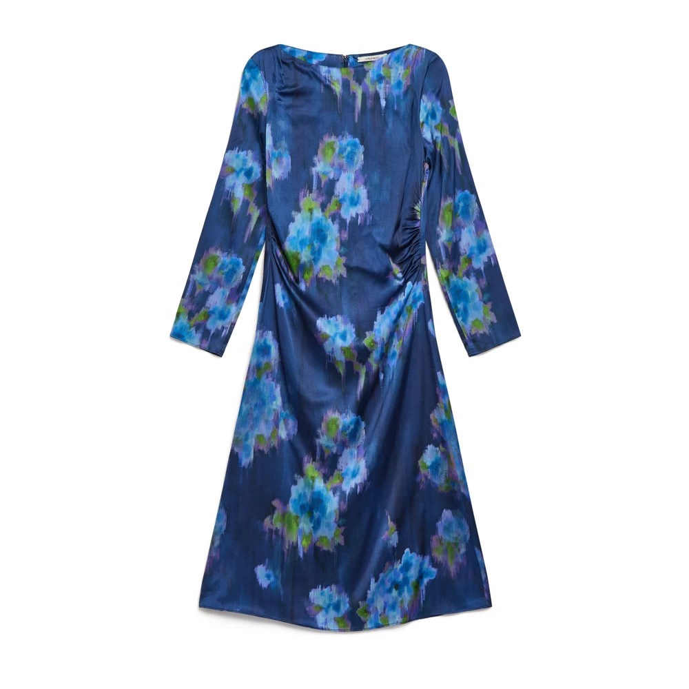 Maliparmi Zijdeachtige Boeket Jurk Blue Dames