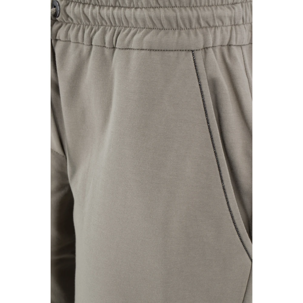 BRUNELLO CUCINELLI Travelwear Katoen Fleece Broek Gray Dames
