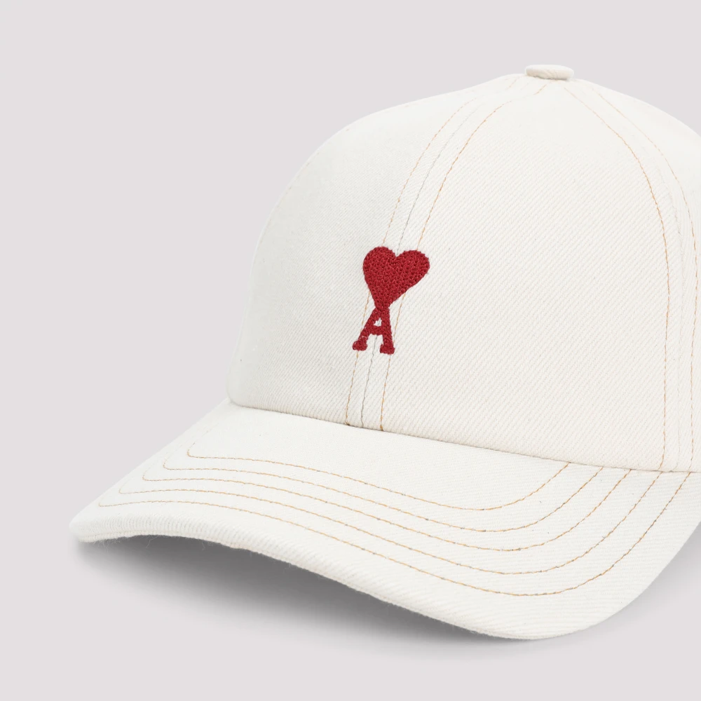 Ami Paris Witte Katoenen Hoed Stijlvol Accessoire White Heren