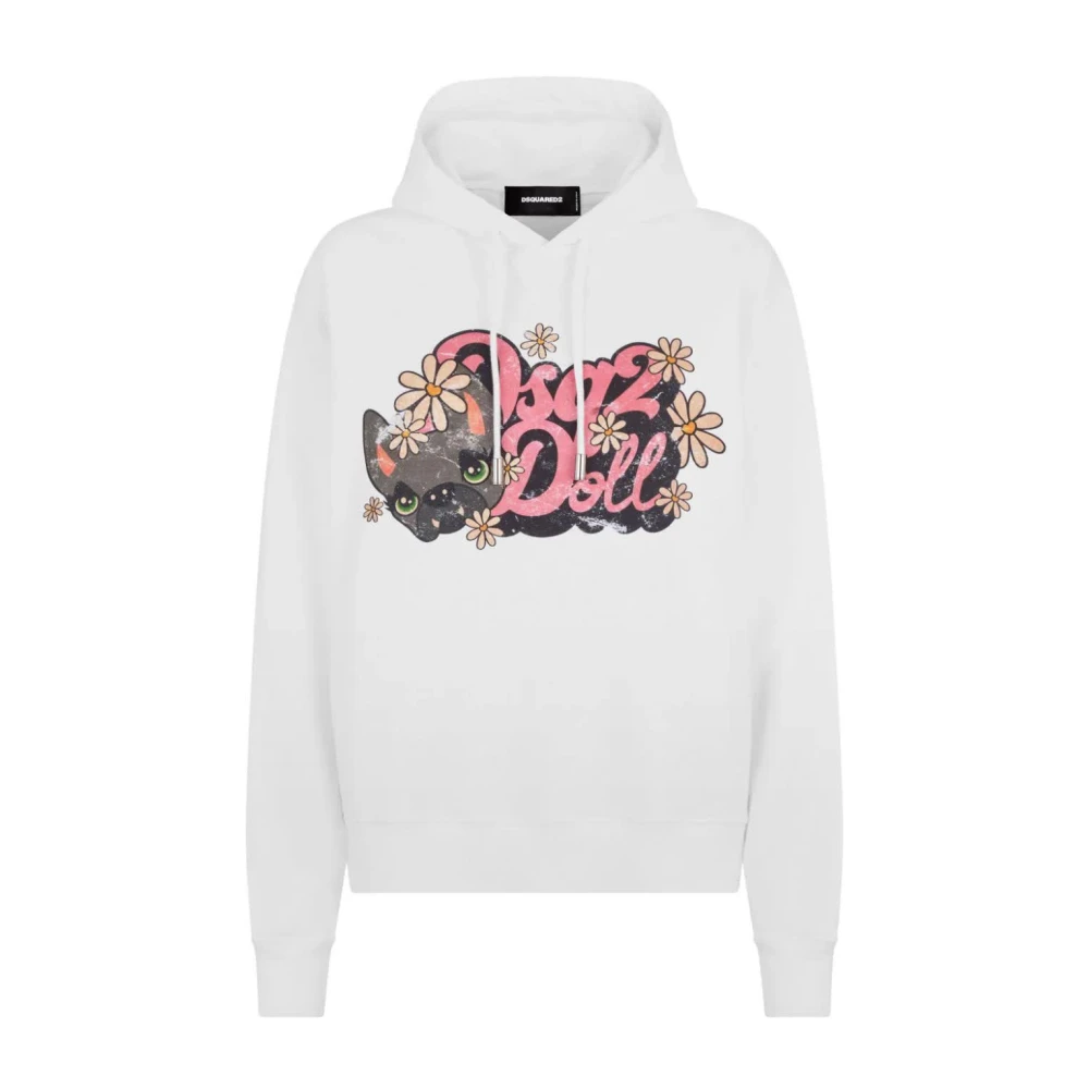 Dsquared2 Cool Fit Hoodie voor Hilde Doll White Dames
