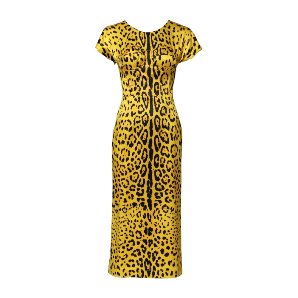 Dolce & Gabbana , Midi Dresses, Female, Yellow, L, Midi Sheath Dress - Image 3