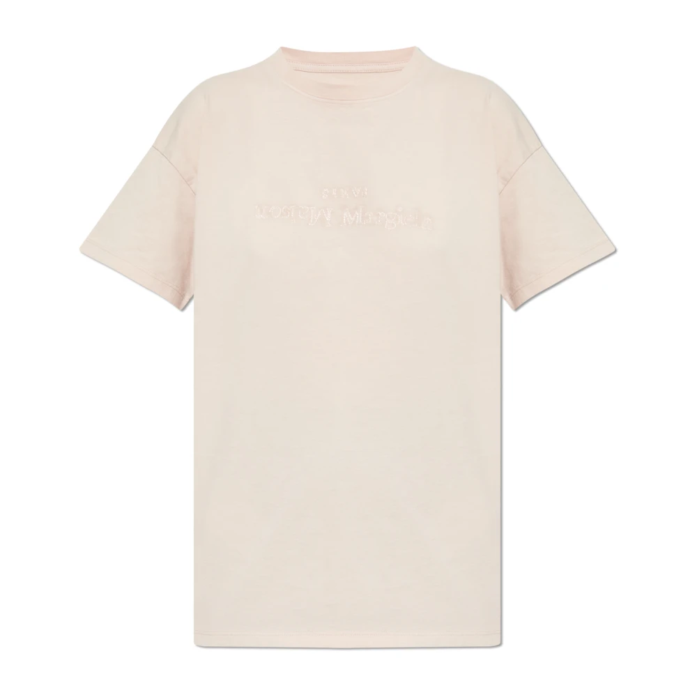 Maison Margiela T-shirt met logo Pink Dames