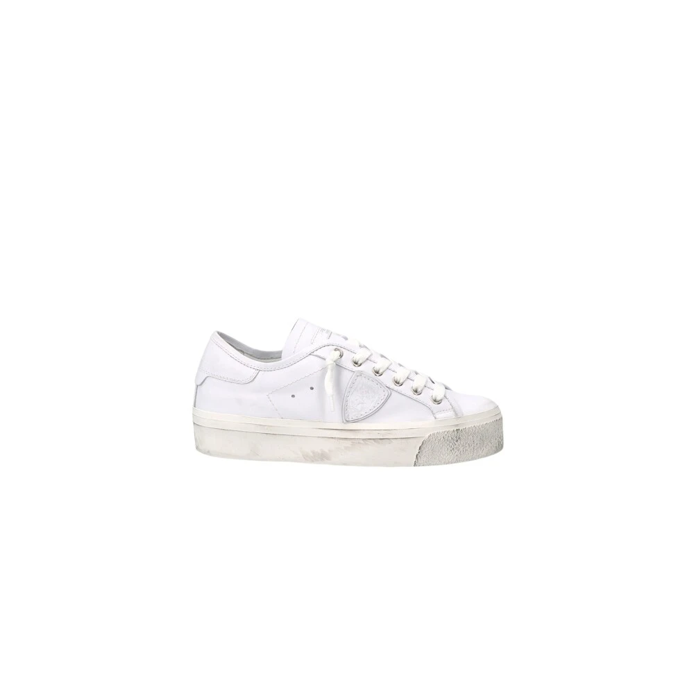 Philippe Model Witte lage top sneakers met verontruste rubberen zool Dames Schoenen