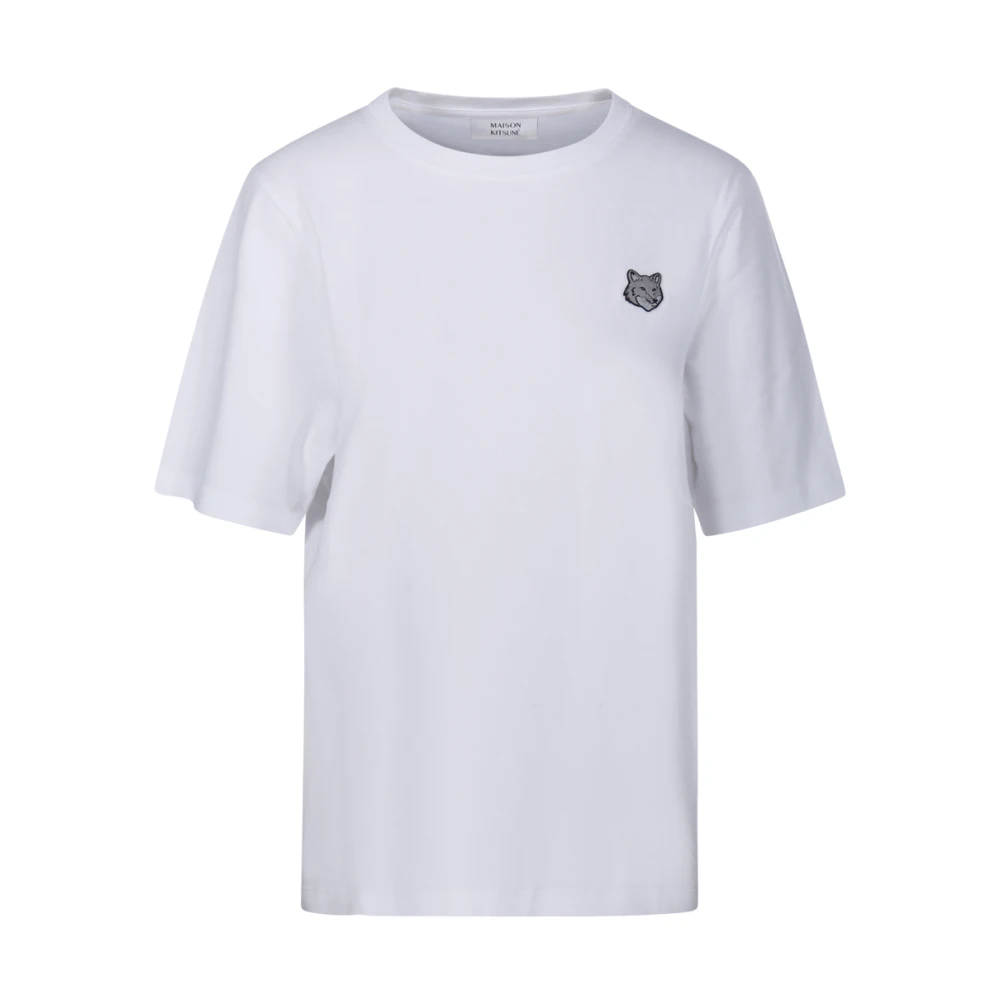 Maison Kitsuné Vos Hoofd Patch T-shirt White Dames