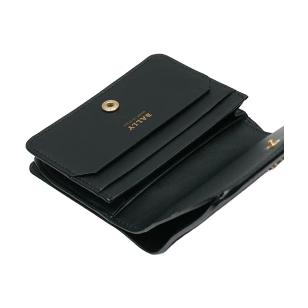 Bally Klassieke Leren Portemonnee Black Dames