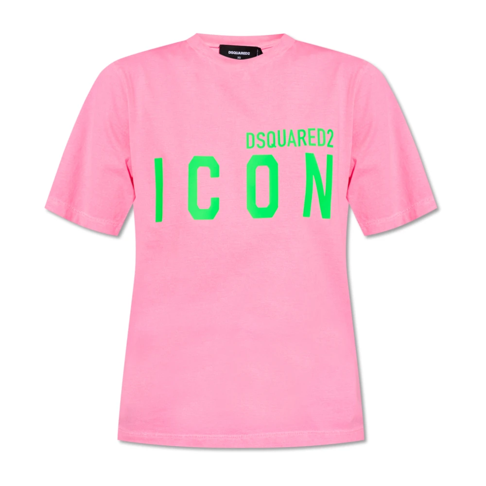Dsquared2 Icon Print Roze T-shirt Pink Dames
