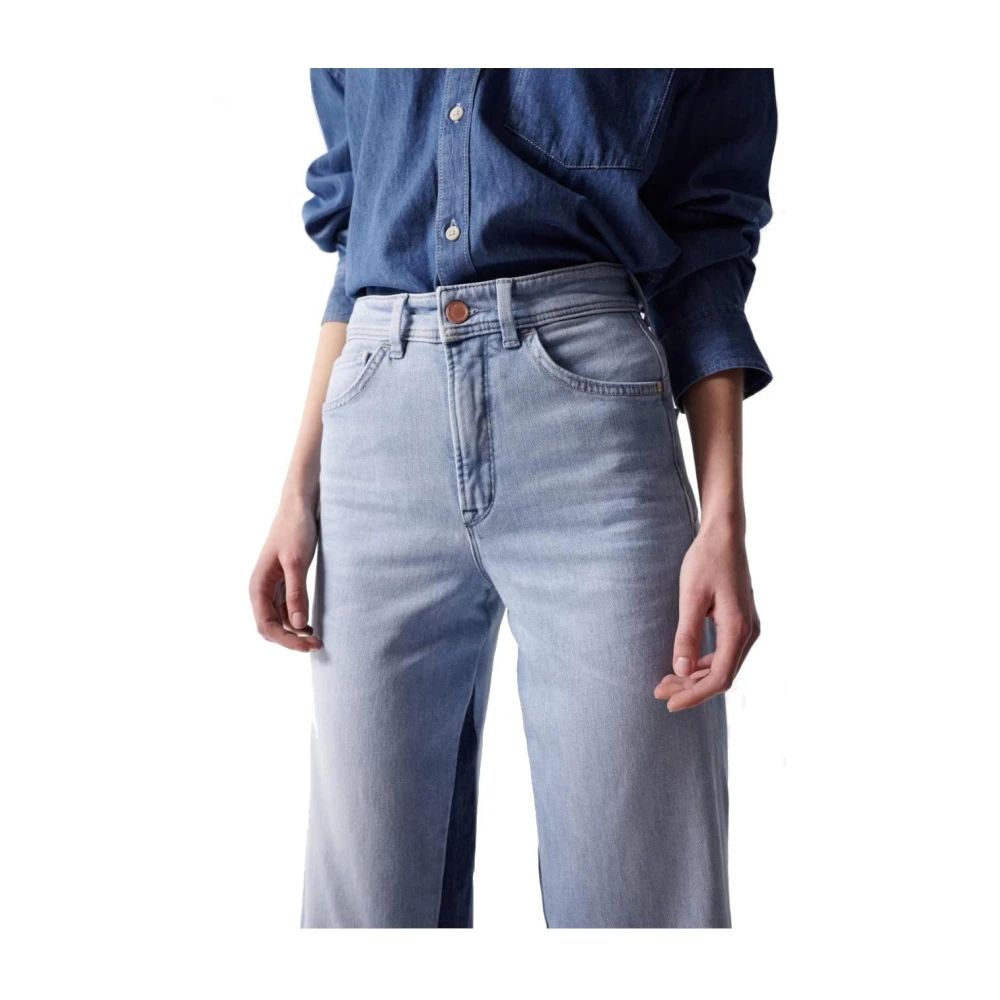 Salsa Push in Wide Leg Jeans met geheime glamour Blue Dames