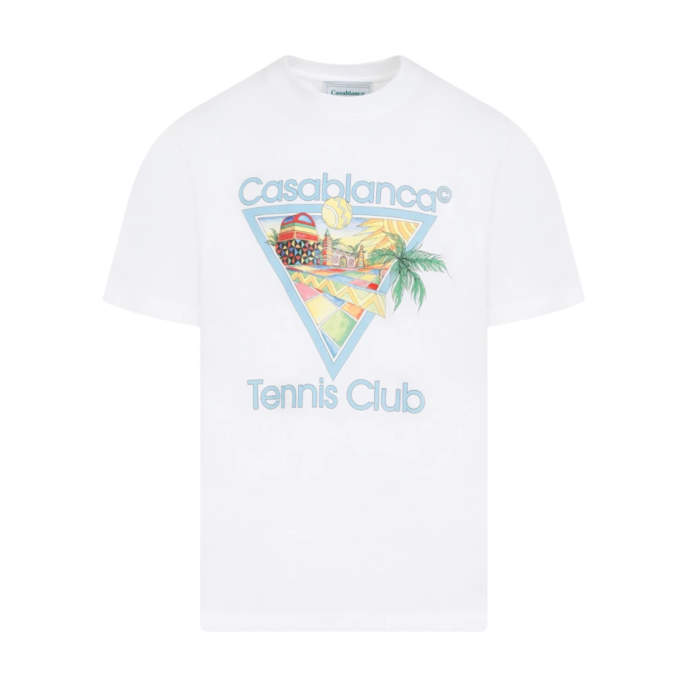 Casablanca Vit Grafiskt Logotyp Bomull T-shirt White, Herr