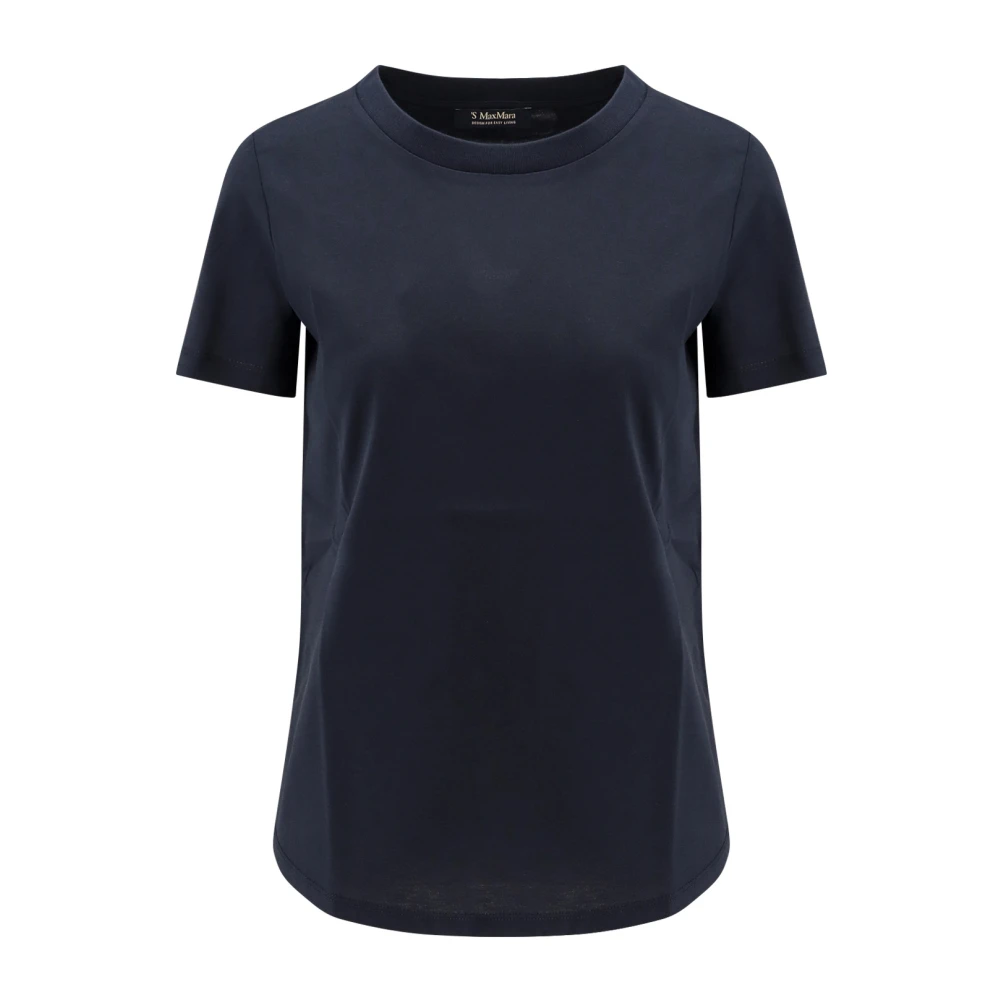 Max Mara Women's Blue T-Shirts, Xs, Short Sleeve Cotton T-Shirt