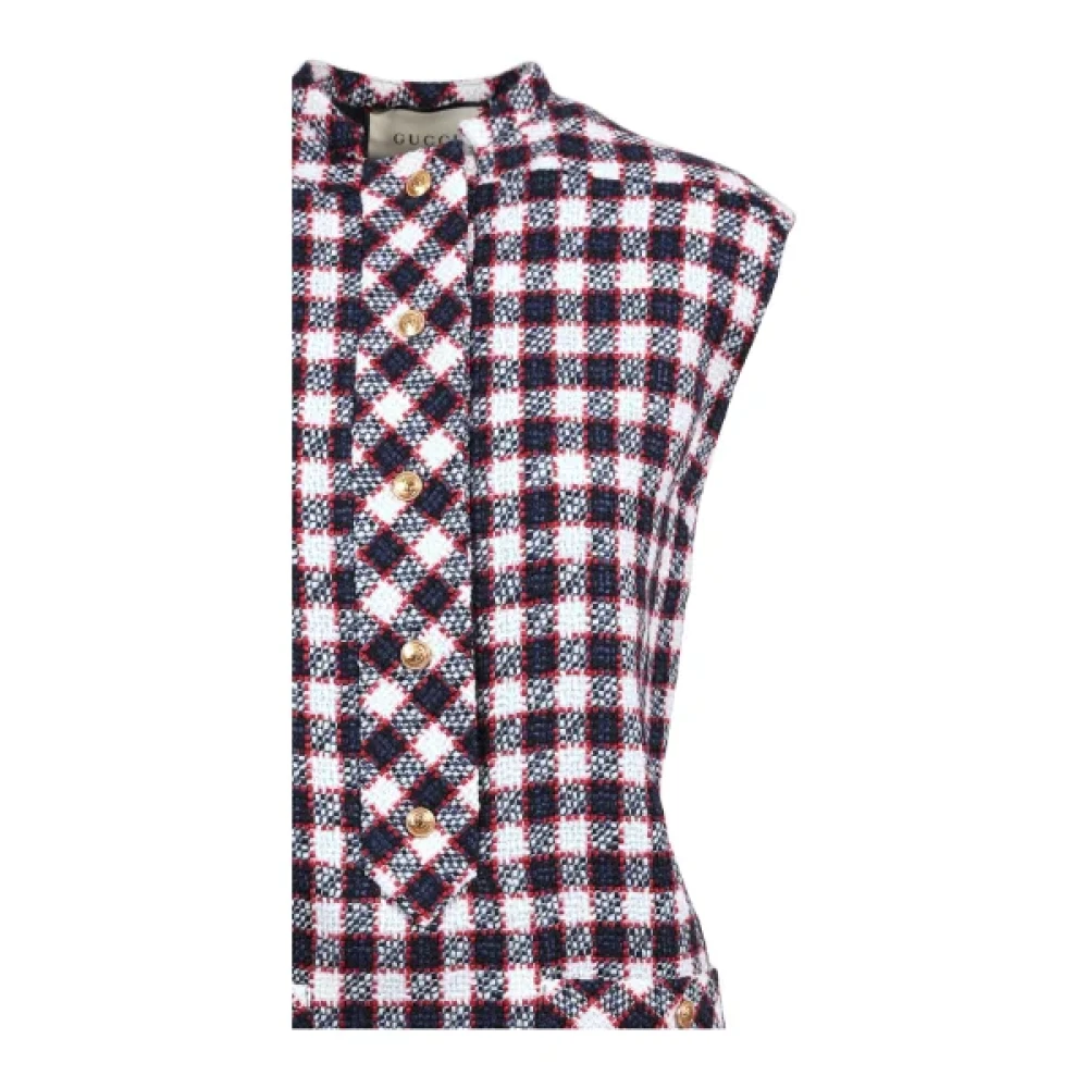 Gucci Geruite Tweed Tuniekjurk Multicolor Dames