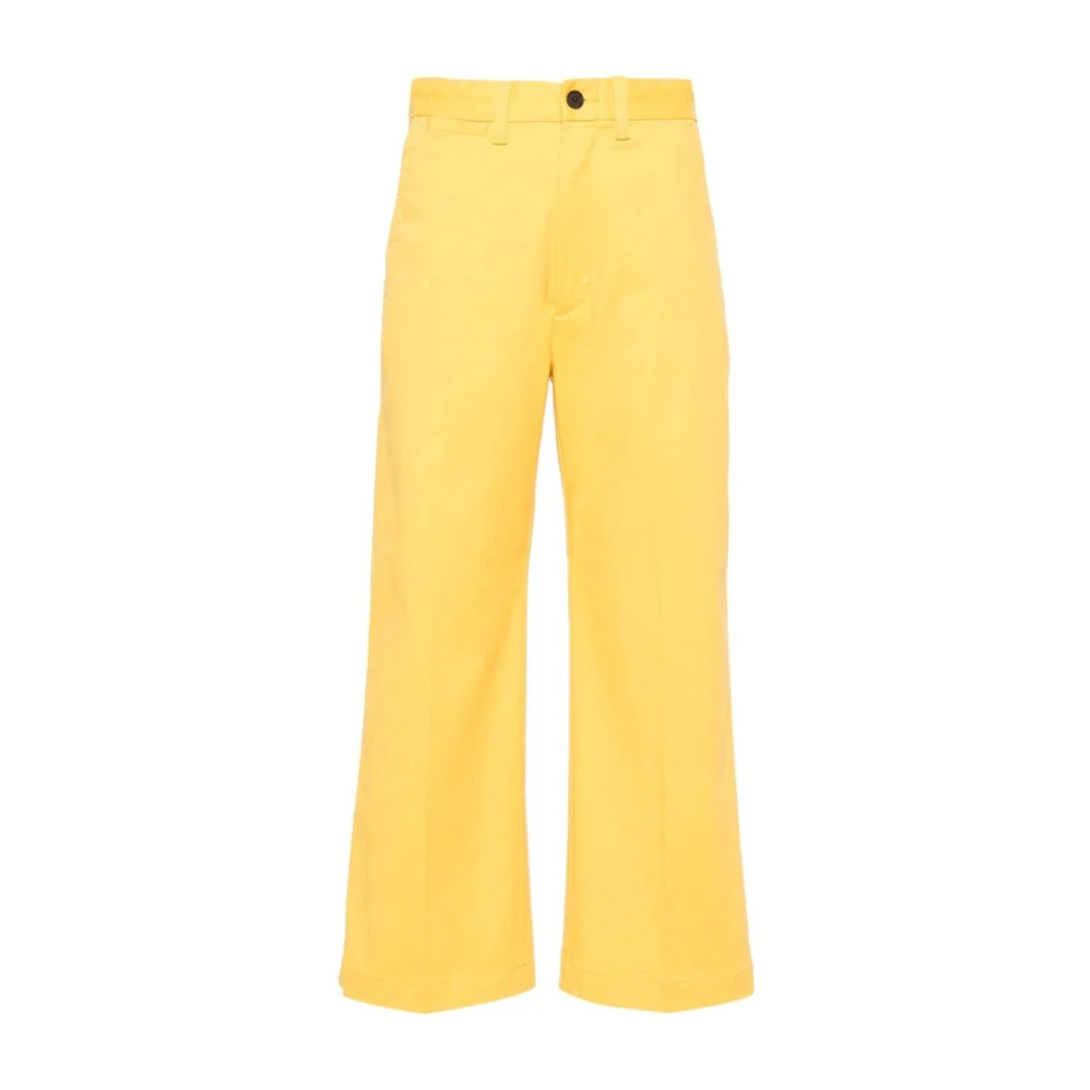 Ralph Lauren Gul Bomullsblandning Twill Byxor Yellow, Dam