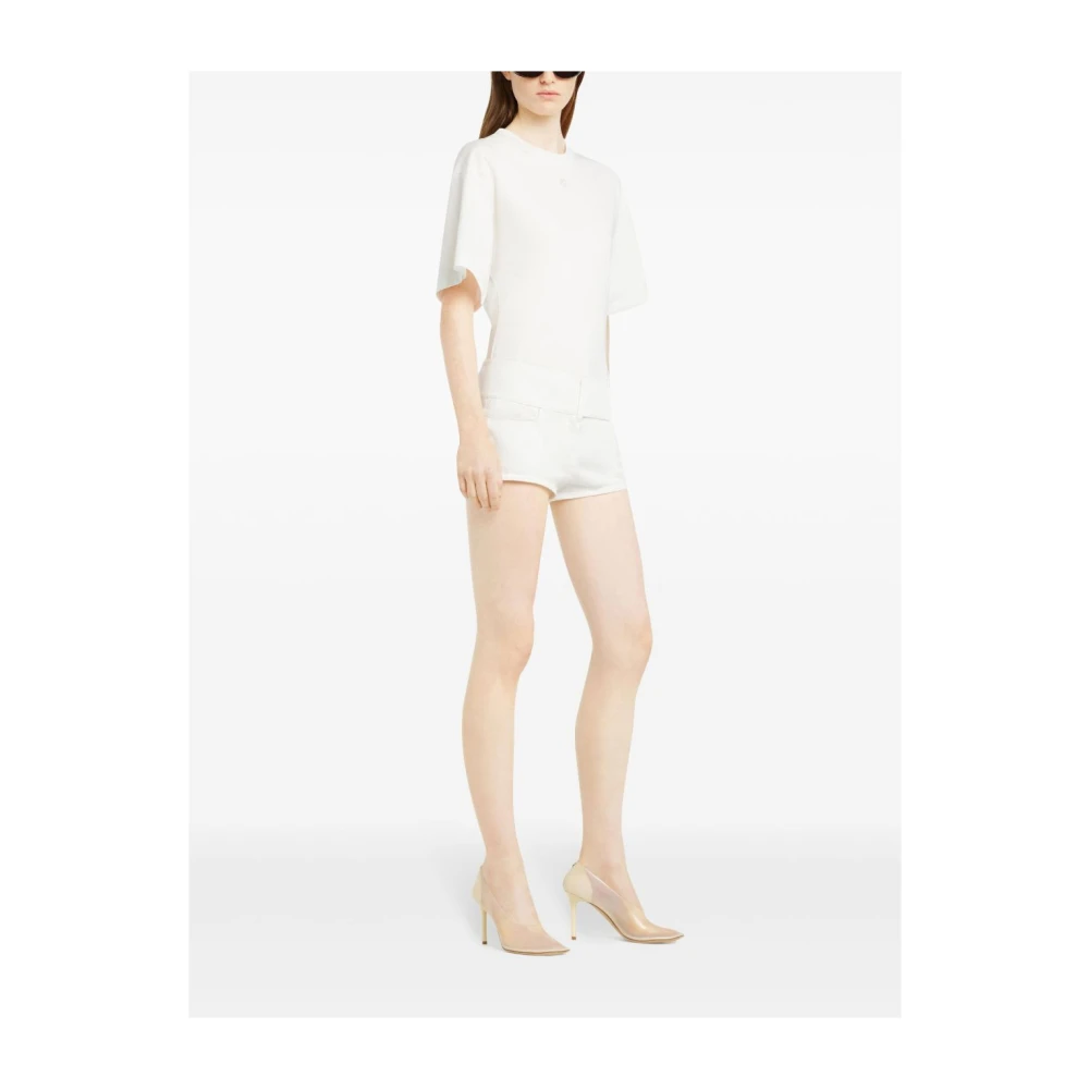Courrèges Witte Crew Neck T-shirts en Polos White Dames
