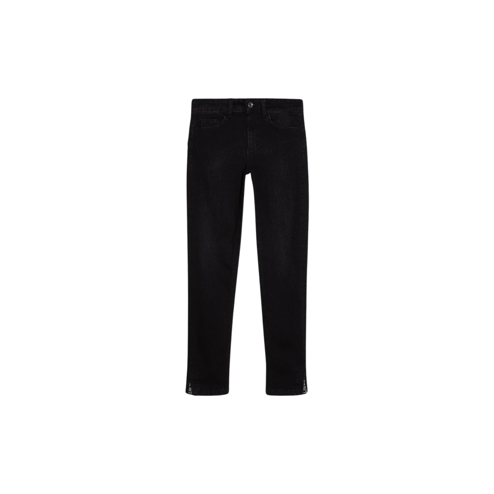 Liu Jo Nieuwe Stijlvolle Spacchetto Jeans met Logo Black Dames