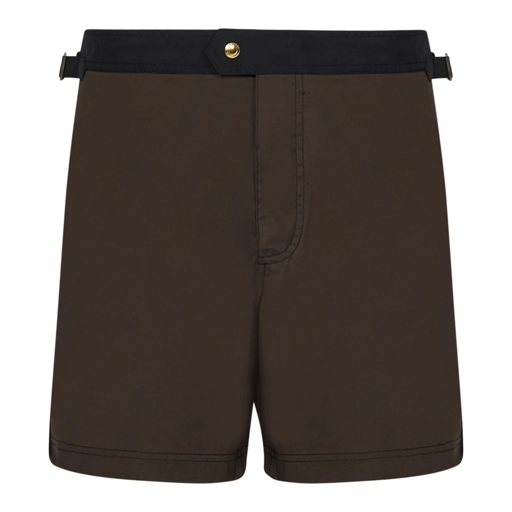 Tom Ford Luxe Bruine Zwemshorts Aw24 Brown Heren