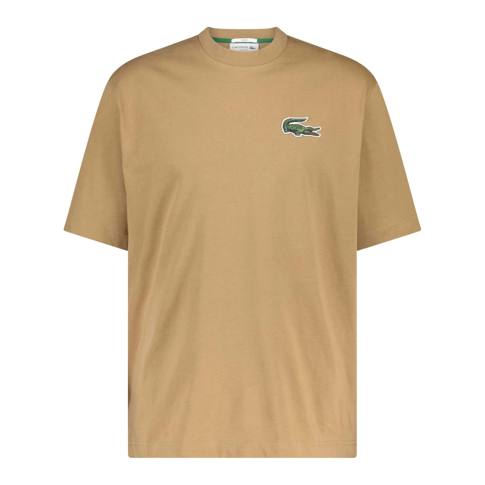 Lacoste Logo T-Shirt Casual Wit Losse Pasvorm Brown Heren