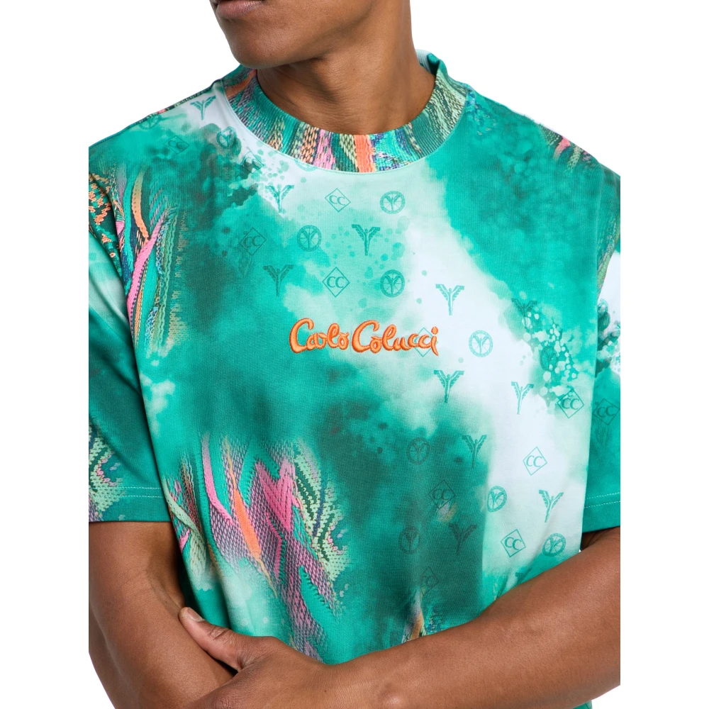 carlo colucci Dynamisch Sprayed Knit T-Shirt Multicolor Heren