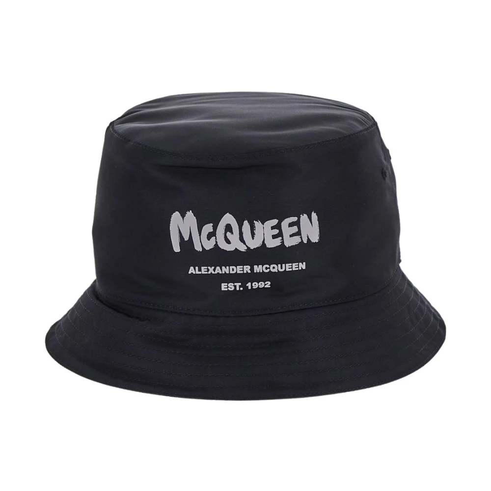 Alexander McQueen Graffiti Logo Bucket Hat Black, Herr