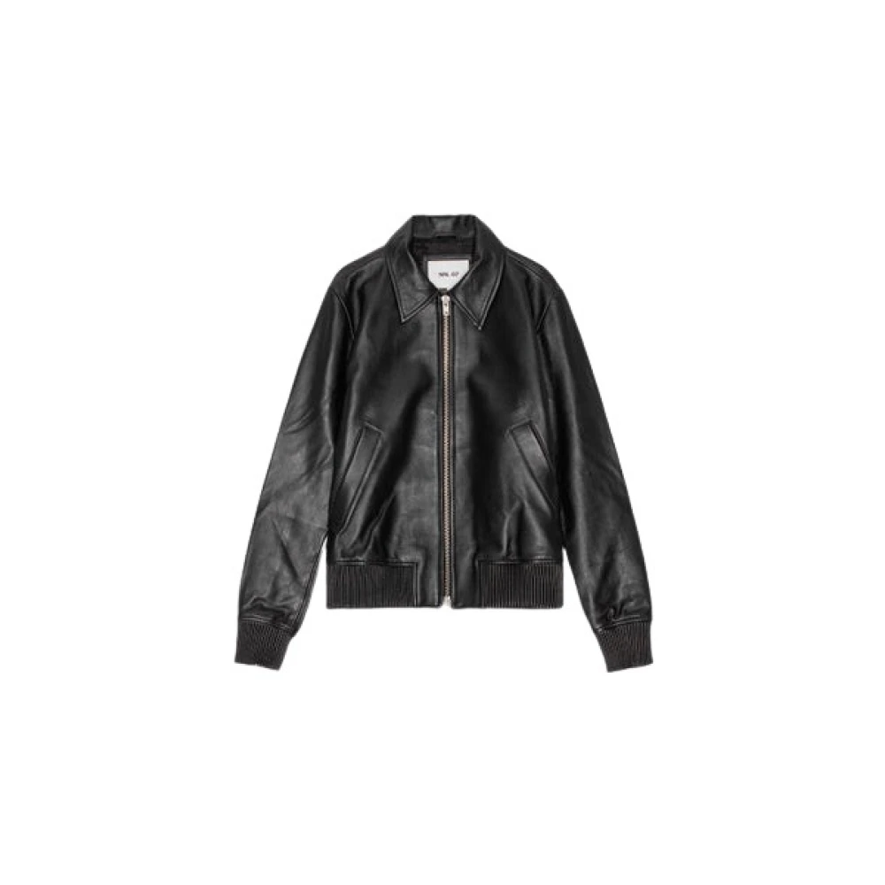 Nn07 Zwarte Leren Motorjas Black Heren