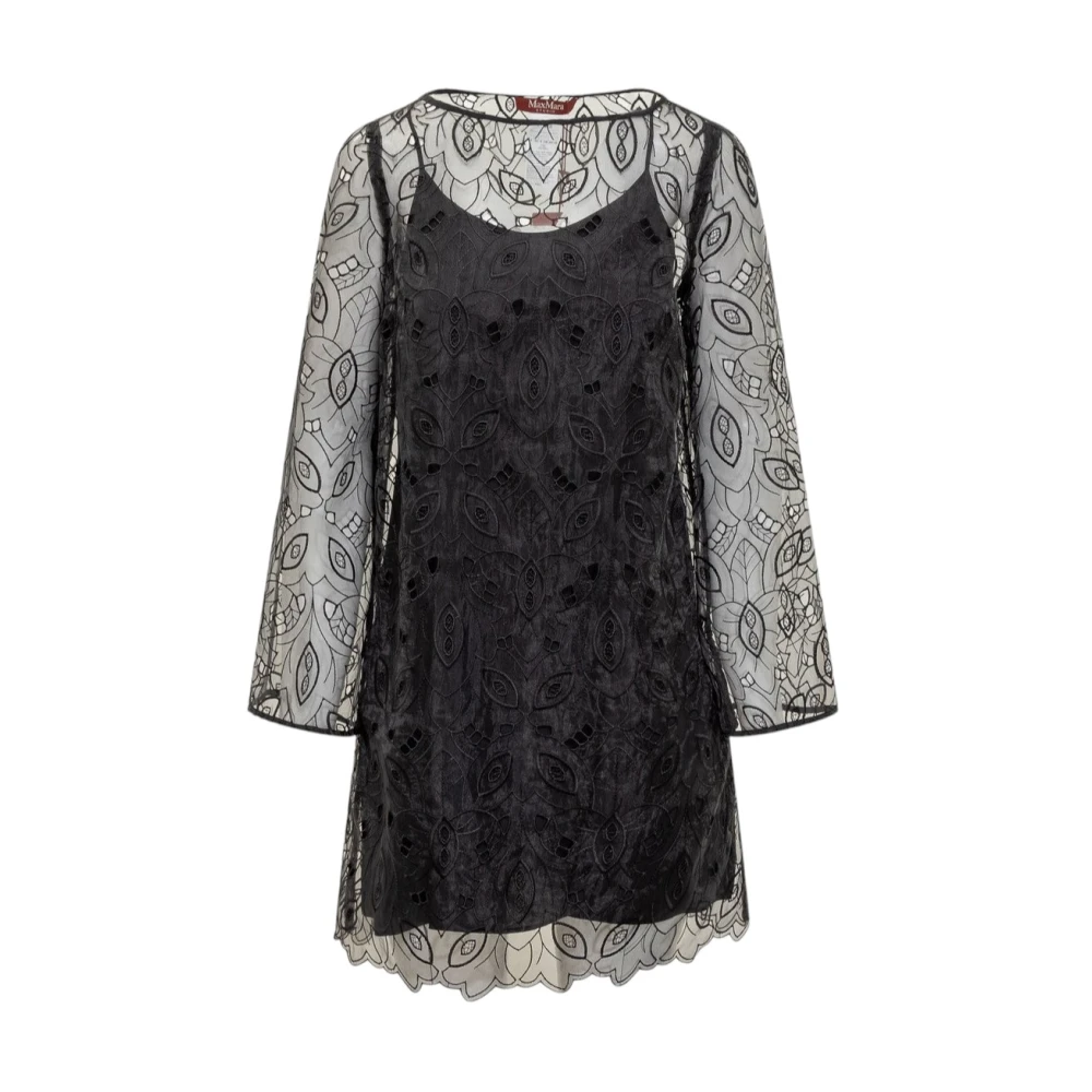 Max Mara Studio Black Elegant Dress For Special Occasions - Female - Short Dresses - M - Dresses