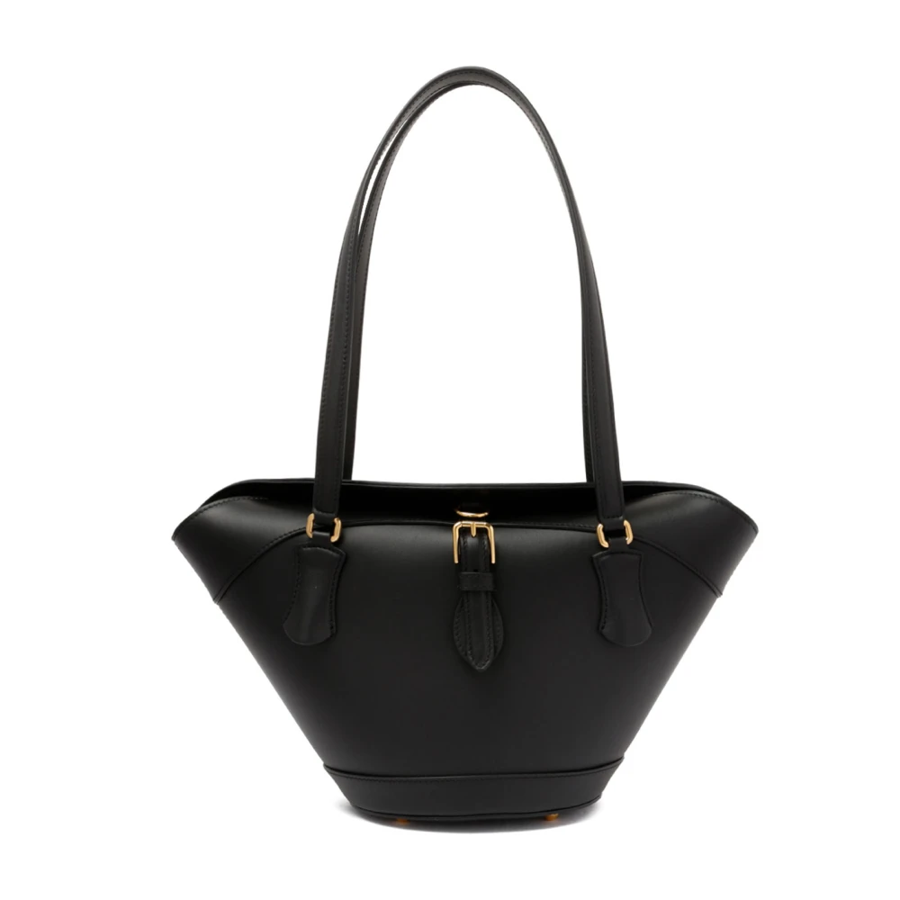 Dolce & Gabbana Mujer Negro Bolso De Hombro De Cuero Con Solapa