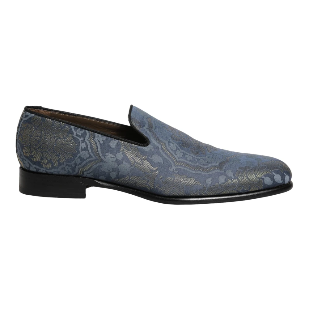 Dolce & Gabbana Men's Blue Floral Brocade Slip On Loafers - Loafers - 10 Uk - Shoes