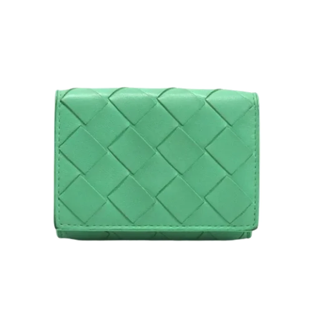 Bottega Veneta Vintage Pre-owned Leather wallets Green Dames