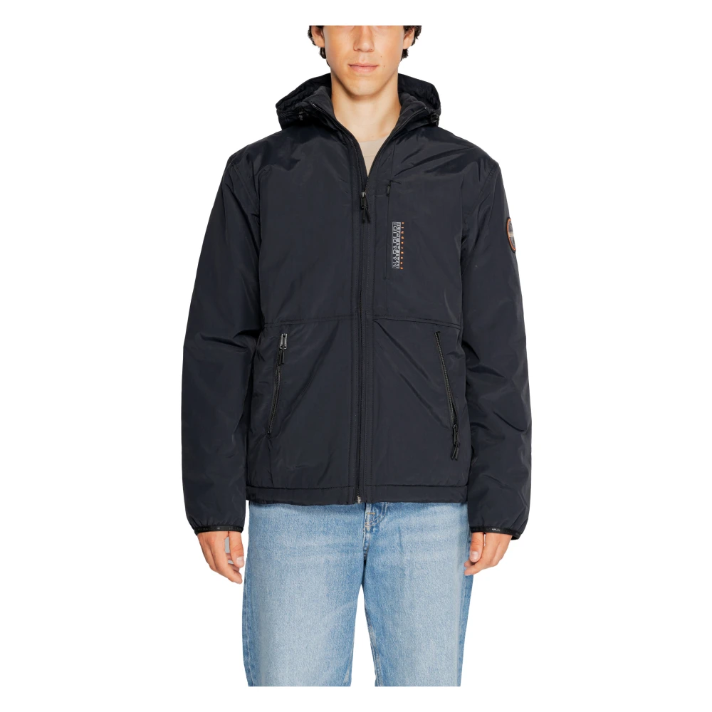 Napapijri Men's Black Windbreakers, 2XL, Jacket