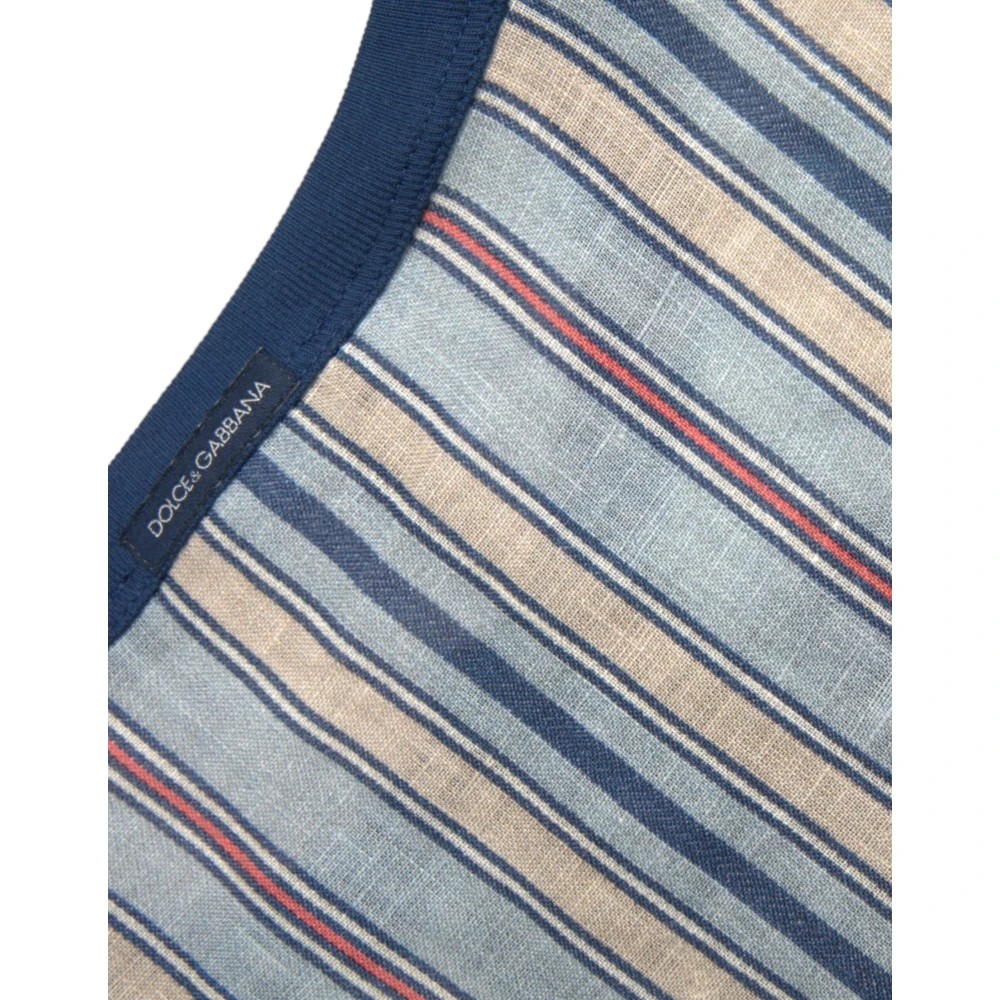Dolce & Gabbana Multicolor Agosto Print Linnen T-shirt Multicolor Heren