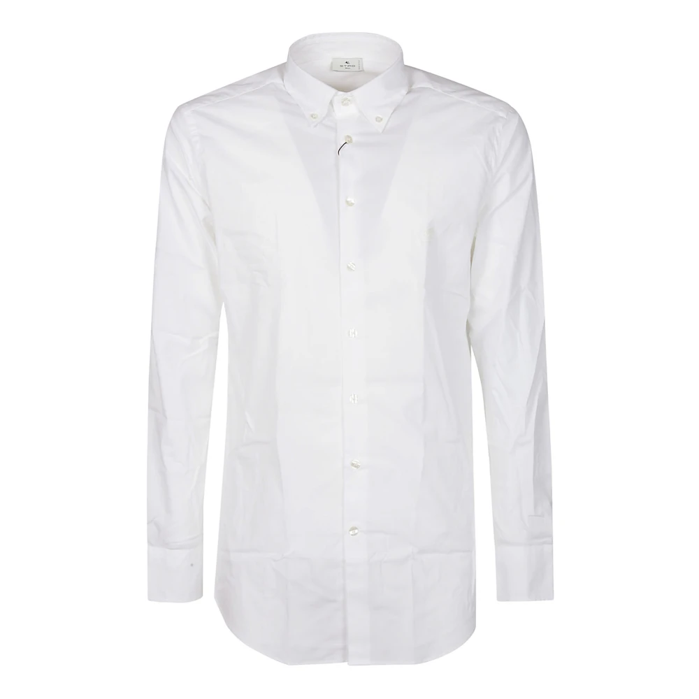 ETRO Logo Slim Overhemd White Heren