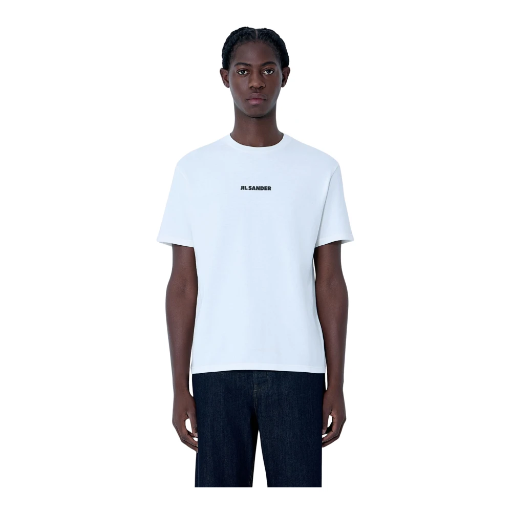 Jil Sander Men's White T-Shirts, Xl, Logo Print T-Shirt