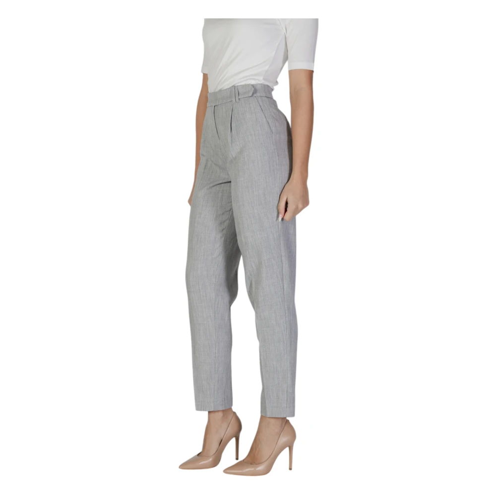 Vila Slim Fit Sigaret Broek Lente Zomer Collectie Gray Dames