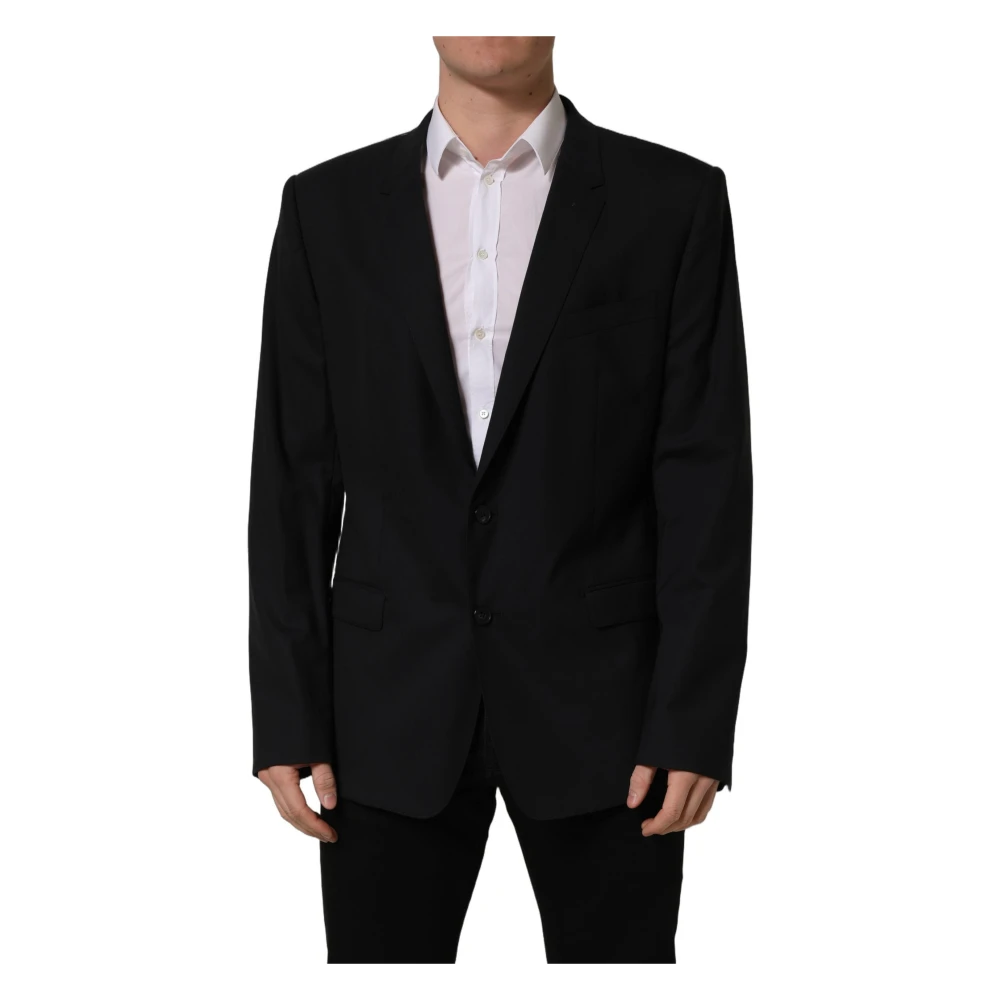 Dolce & Gabbana Men's Black Wool Single Breasted Blazer Jacket - Blazers - 3XL - Jackets