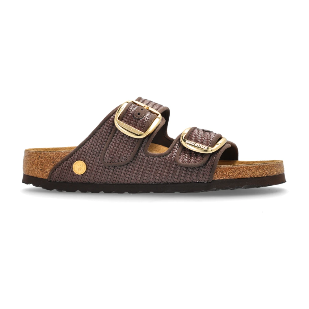 Birkenstock Women's Brown Sliders, 3 Uk, Arizona Big Buckle Raffia