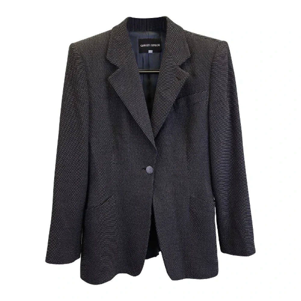 Armani Pre-owned Wool outerwear Black Dames