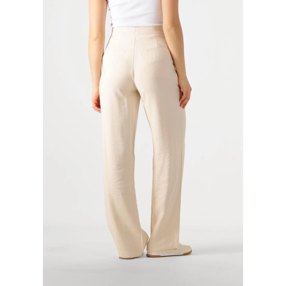 Calvin Klein Beige Relaxed Straight Pant Beige Dames