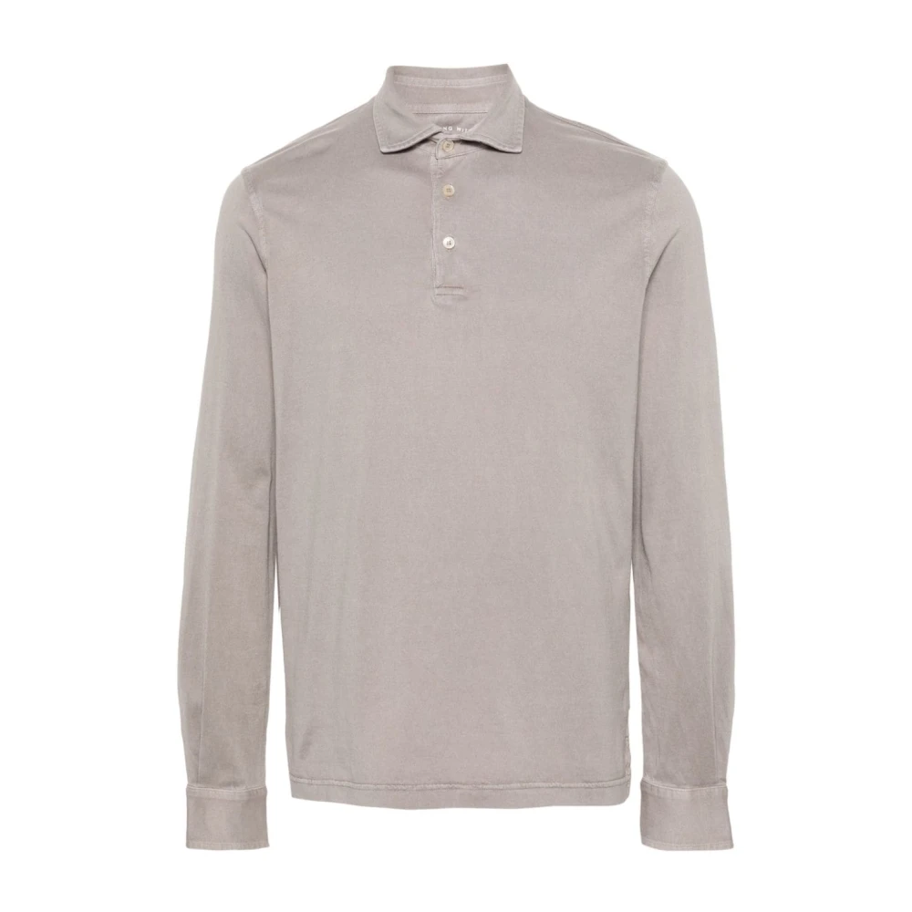 Fedeli Slim Fit Bomull Polo Skjorta Beige, Herr