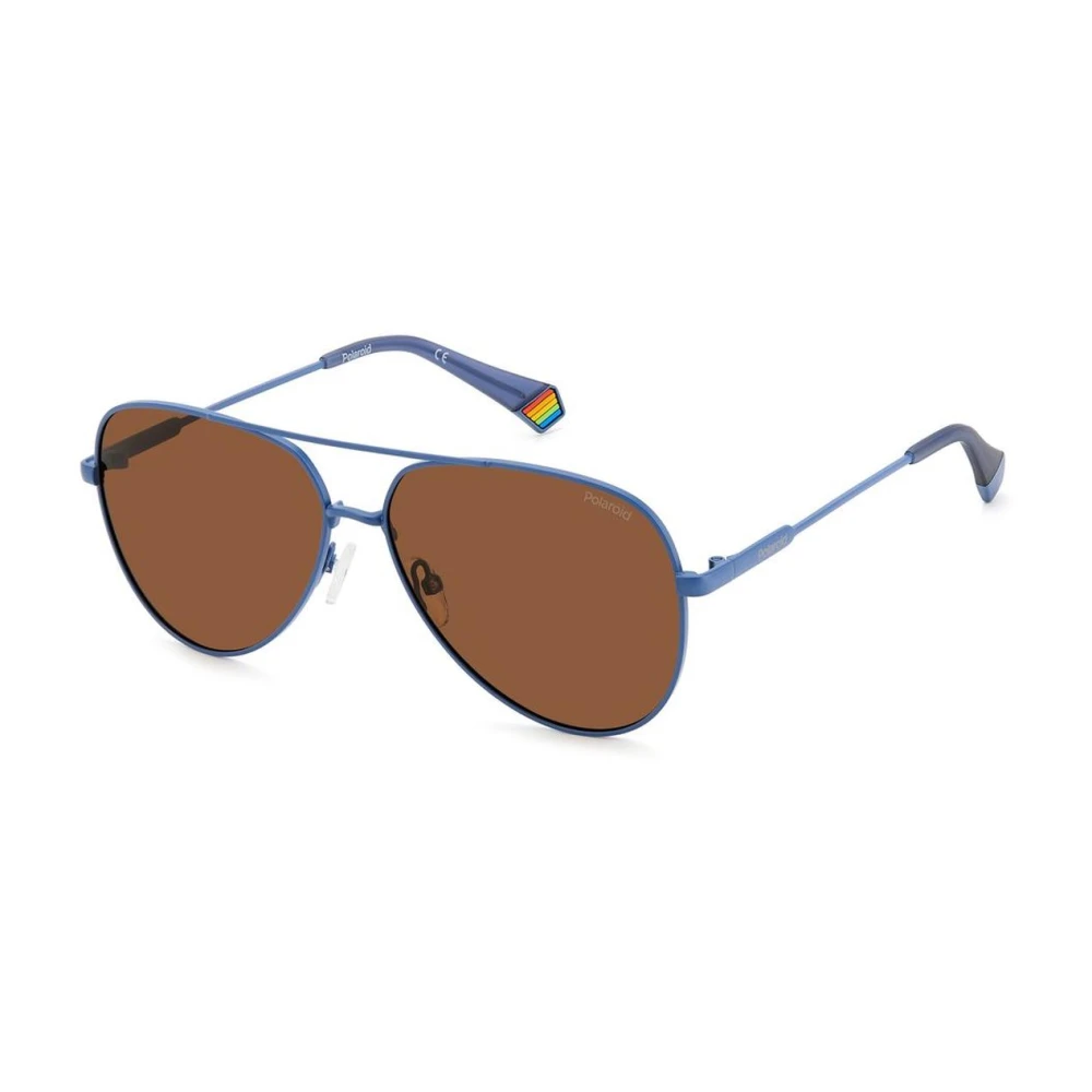 Polaroid Unisex Blue Sunglasses, One Size, Stainless Steel Frame Sunglasses