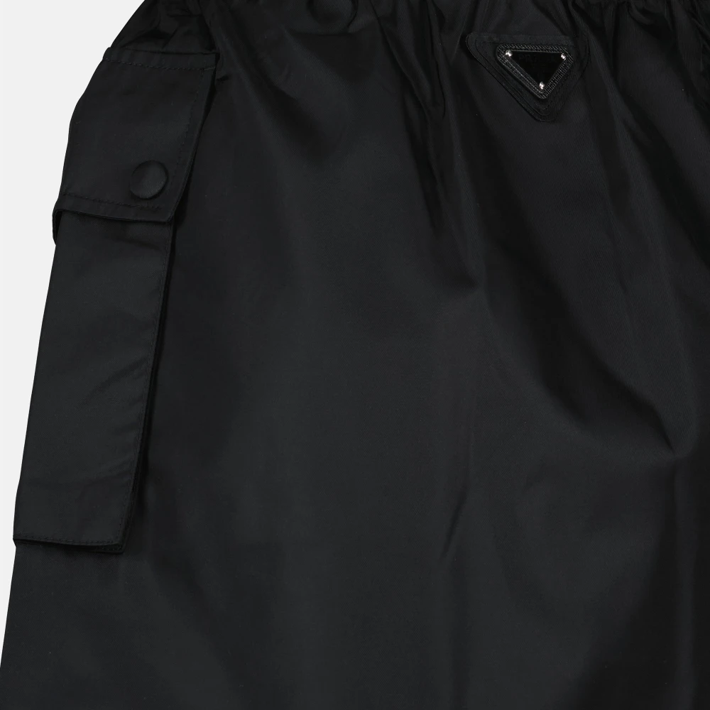 Prada Zwarte Re-Nylon A-lijn Rok Black Dames