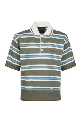 Short Sleeve Striped Polo Shirt