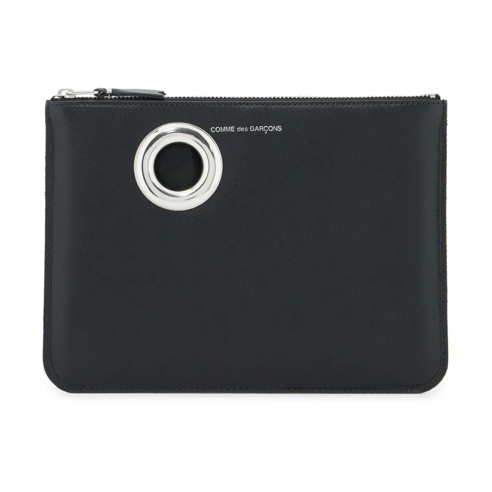 Comme des Garçons Leren Pouch met Oogdetail Black Unisex
